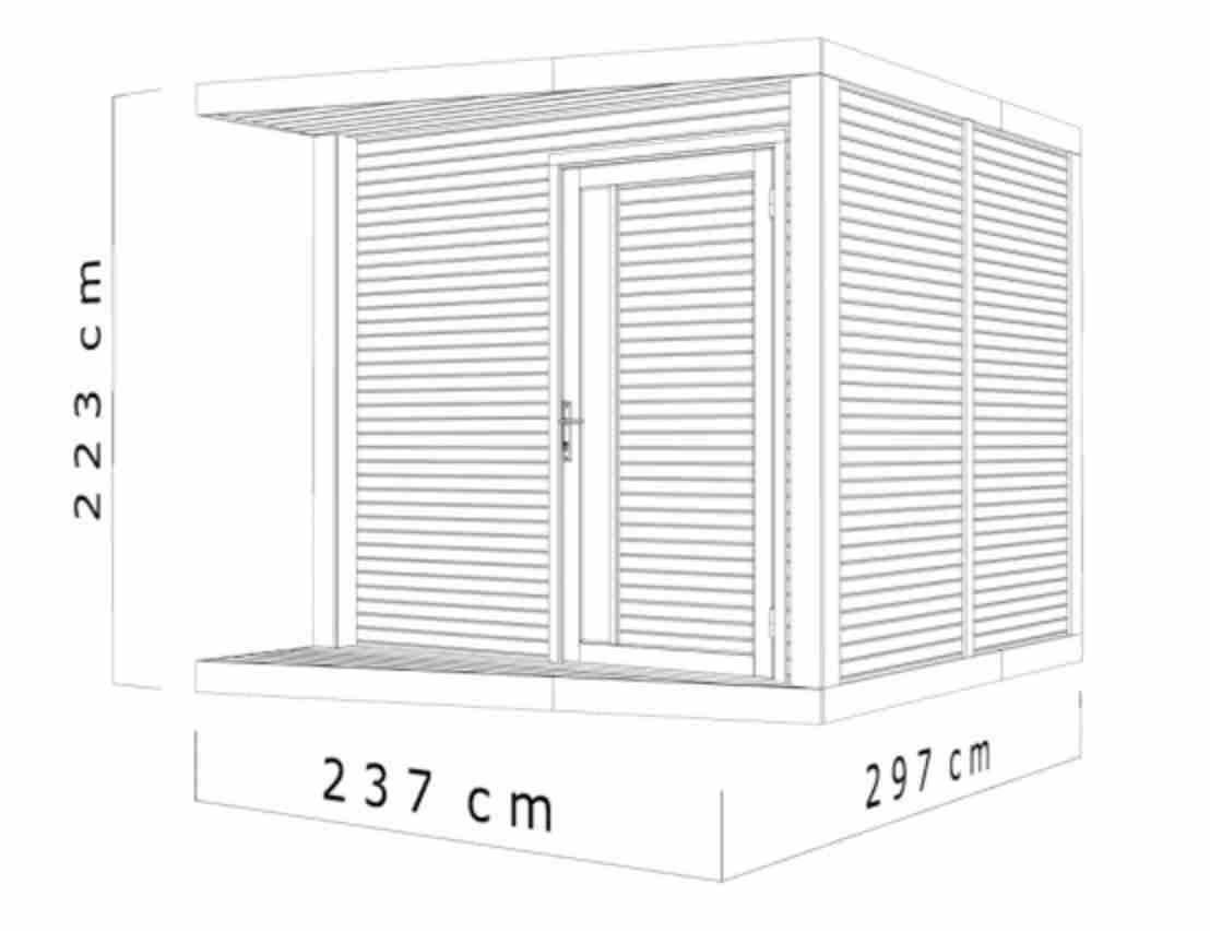 Abri de jardin NERIS Gris Anthracite - 237x297 cm