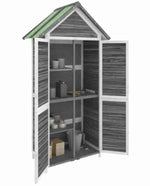 Charger l&#39;image dans la galerie, Abri à outils - Cabane à outils - Abri de jardin pour outils gris bois massif pin
