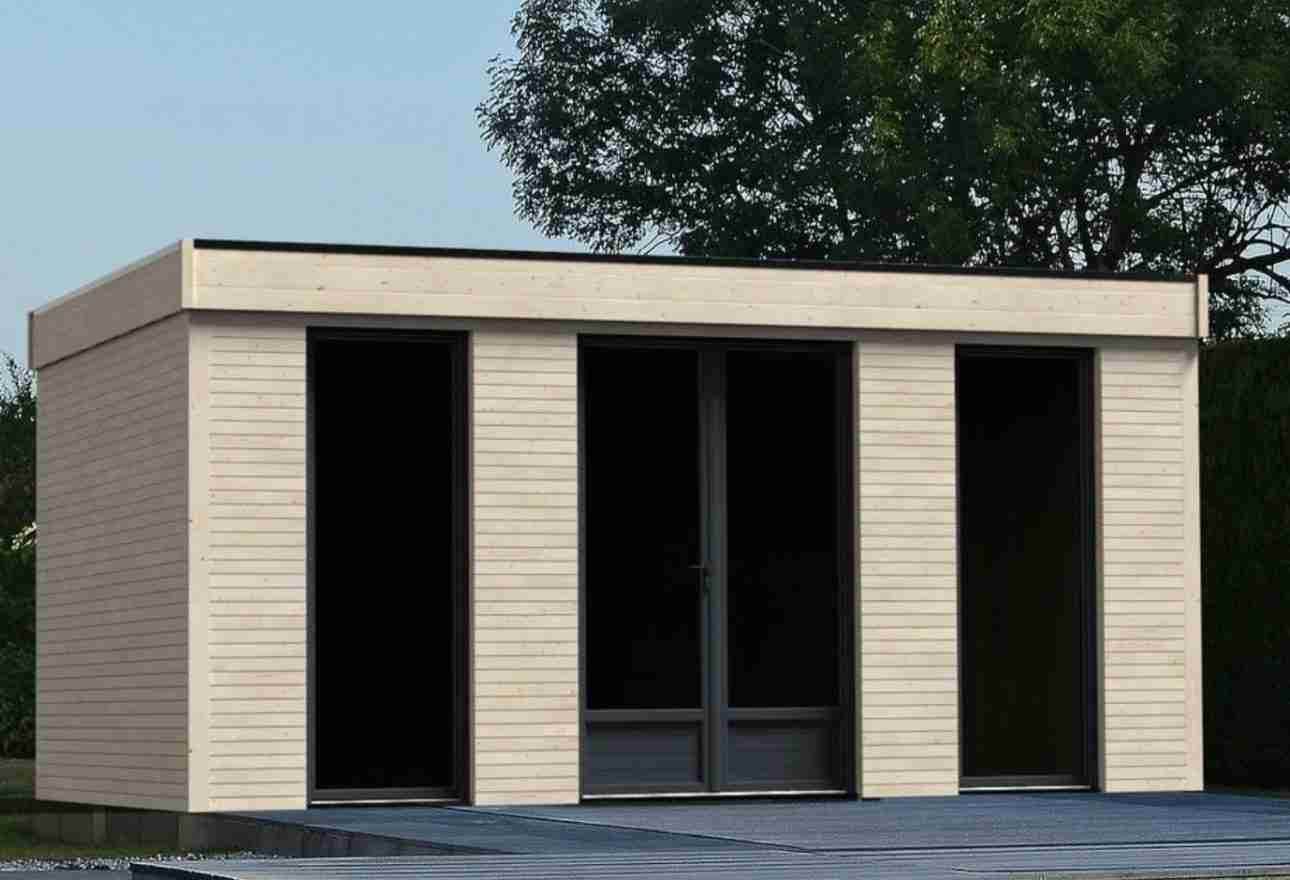 Abri de jardin semi habitable toit plat
