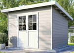 Charger l&#39;image dans la galerie, Abri de jardin en bois composite 28mm anthracite 9m² PREMIUM toit plat Sintra
