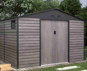 Abri de jardin métal en acier galvanisé effet bois
