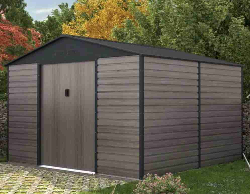 Abri de jardin métal en acier galvanisé effet bois