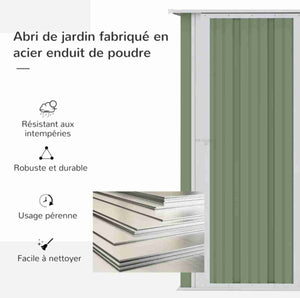 Abri de jardin – 1.2 m² – Cabanon porte à verrouillage