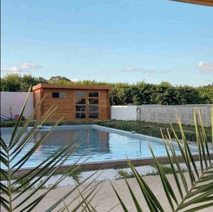 Abri de jardin bois Ep. 28mm, 13 m² – toit plat