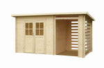 Charger l&#39;image dans la galerie, Abri de jardin bois Katy – 4,44 + 3 m² – Prix d’usine
