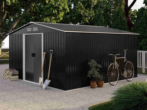Abri de jardin en acier galvanisé gris 12,5 m² – Prix d’usines