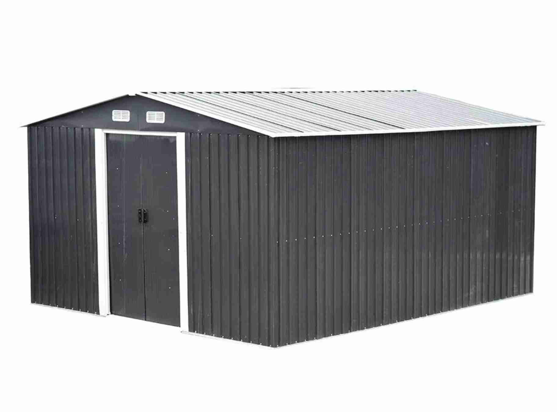 Abri de jardin en acier galvanisé gris 12,5 m² – Prix d’usines