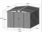 Charger l&#39;image dans la galerie, Abri de jardin en acier galvanisé gris 12,5 m² – Prix d’usines
