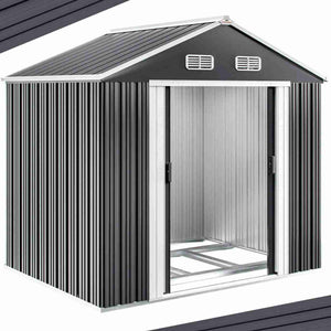 Abri de jardin en métal gris 257x205x177cm