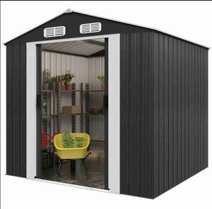 Abri de jardin en métal gris 257x205x177cm